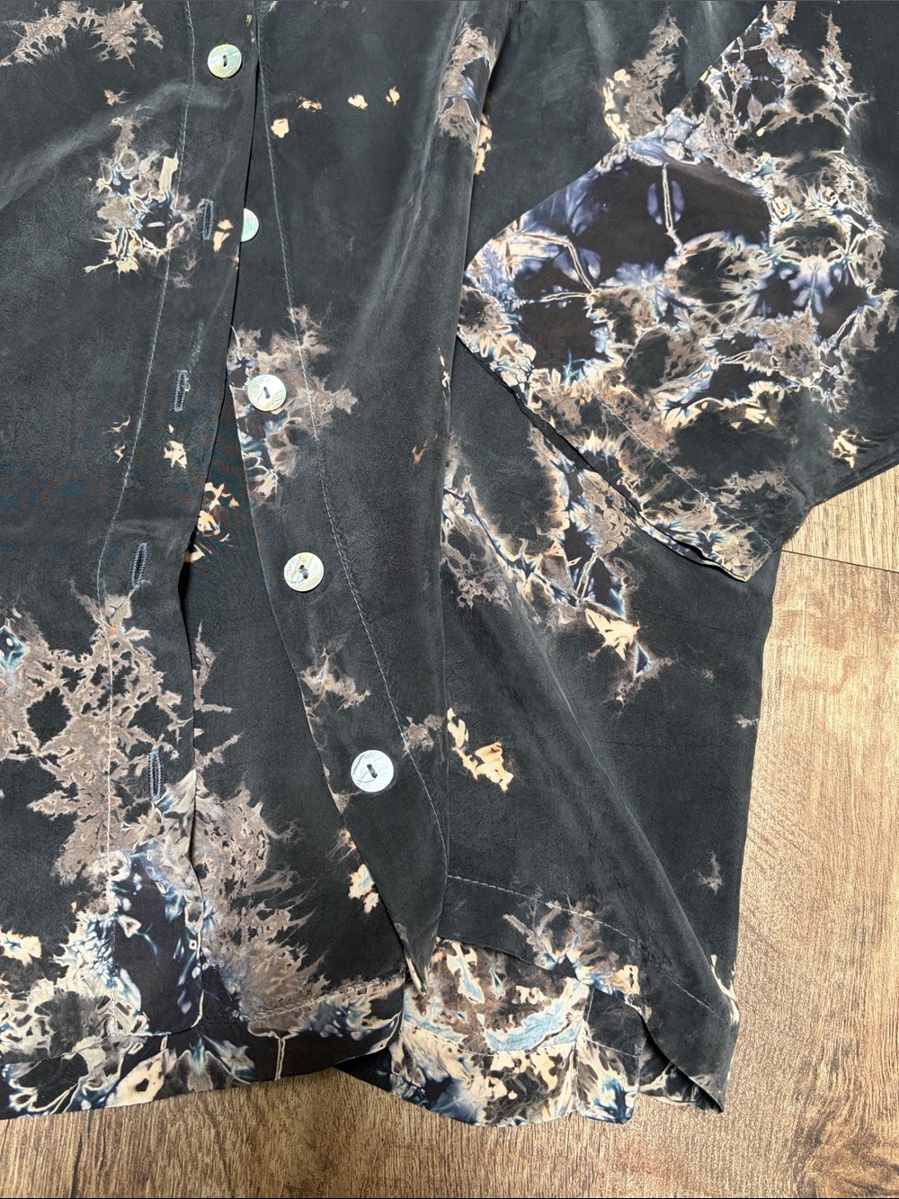 Eleven Stitch Design Oversize Lightweight Storm Tie Dye Shirt Jacket, Size Small - Picture 9 of 12